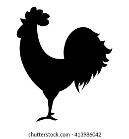 Cock icon sign. Rooster  Flat cock icon design style vector illustrations set of icons and logos. white on Cock black silhouette