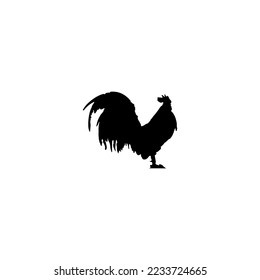 Cock icon. Simple style rooster food big sale poster background symbol. Cock brand logo design element. Rooster t-shirt printing. Vector for sticker.