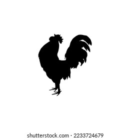 Cock icon. Simple style rooster food big sale poster background symbol. Cock brand logo design element. Rooster t-shirt printing. Vector for sticker.