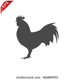 cock icon, vector chicken logo, isolated hen icon