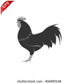cock icon, vector chicken logo, isolated hen icon