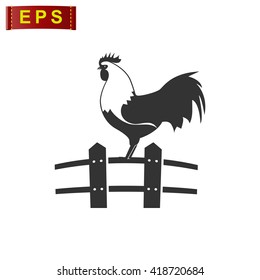 cock icon, vector chicken logo, isolated hen icon
