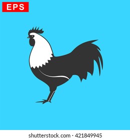 cock icon, vector chicken logo, isolated hen icon