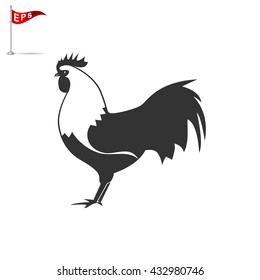 cock icon, vector chicken logo, isolated hen icon