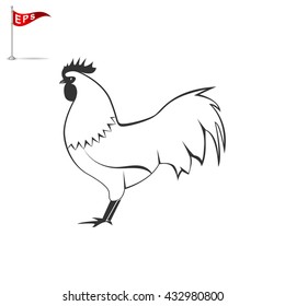 cock icon, vector chicken logo, isolated hen icon