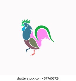 Cock  icon Vector design. Colored illustration.