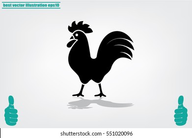 Cock icon. Vector illustration.