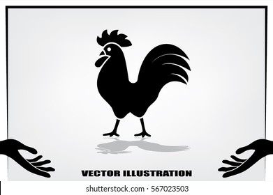 Cock icon. Vector illustration 