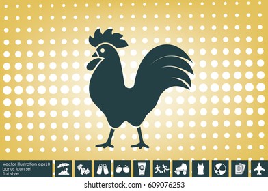 Cock icon. Vector illustration eps10
