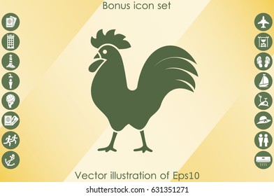 Cock icon. Vector illustration eps10