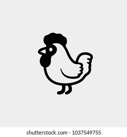 Cock icon. White cock