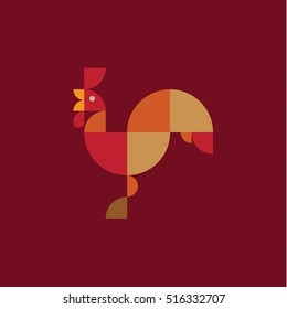 Cock illustration color trend in the Year of the Rooster in the Chinese calendar