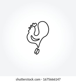 Cock line icon. bird design element for illustration.