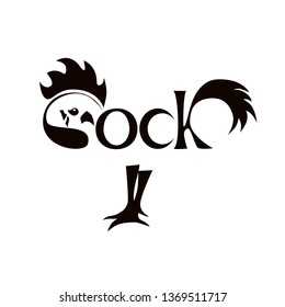 Cock Logo Black and White