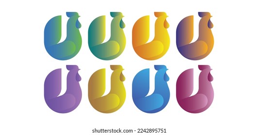 Cock Logo Vector Icon Symbol Template. Chicken Vector Illustration
