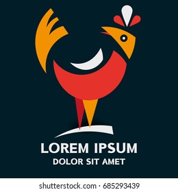 Cock logo . Vector illustration isolated on background .
 