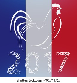 cock new year, Flag France