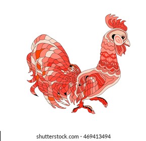Cock  on white background. Cock design element. 