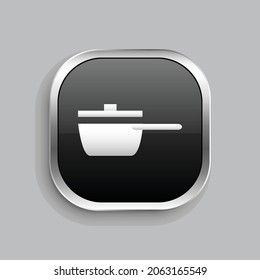cock pot icon design. Glossy Button style rounded rectangle isolated on gray background.. Vector illustration