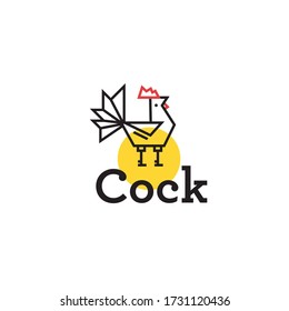Cock poultry farm logo concept