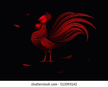  Cock with red feathers