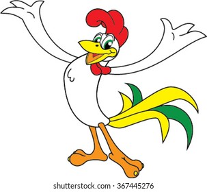 Cock Rooster Cockerel Isolated Vector Curves No background Gallus Winner Pride