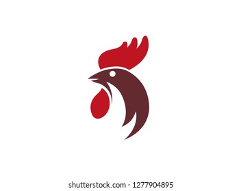 Cock Rooster head for logo design illustration on white background 