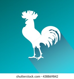 Cock, rooster on a blue background. The symbol of the year, vector