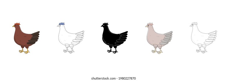 cock set vector type icon