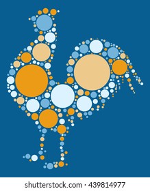 cock shape vector design by color point