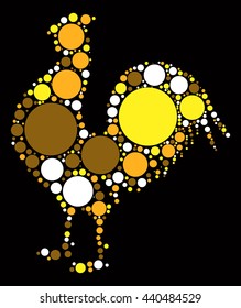 cock shape vector design by color point