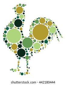 cock shape vector design by color point