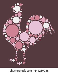 cock shape vector design by color point