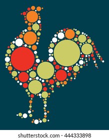 cock shape vector design by color point