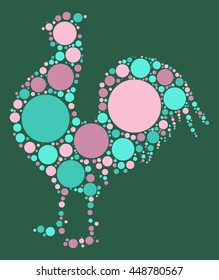 cock shape vector design by color point