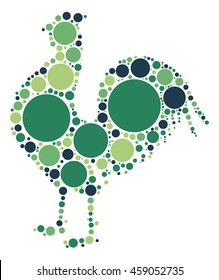 cock shape vector design by color point