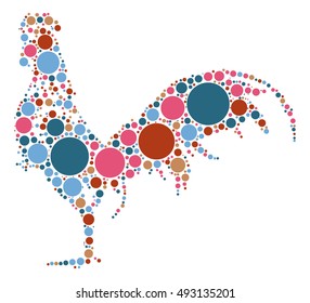 cock shape vector design by color point
