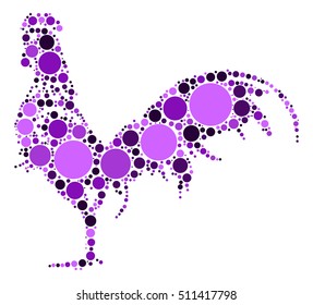 cock shape vector design by color point
