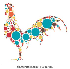 cock shape vector design by color point

