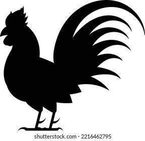 Cock sihouette vector art and illustration