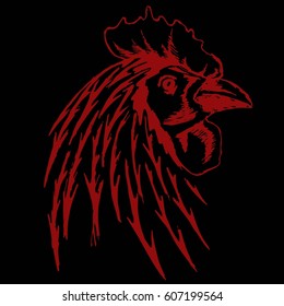Cock sketch black
