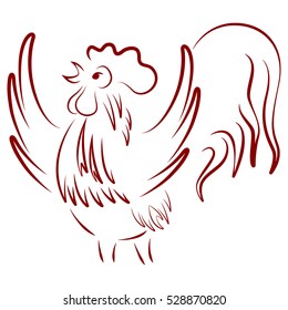 Cock. Symbol of Chinese New Year.