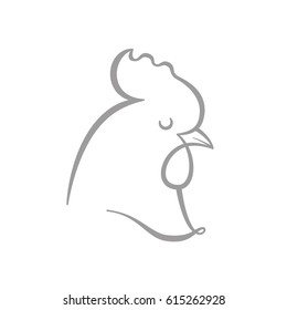 cock symbol, logo, emblem. Contour Design.