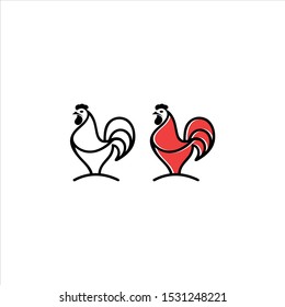 Cock symbol. Outline cock icon. Cock vector illustration for graphic art.