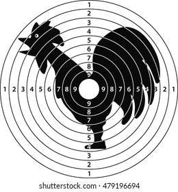 cock, target rooster for shooting range, vector illustration for print or website design