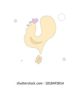 Cock vector flat illustration on white background