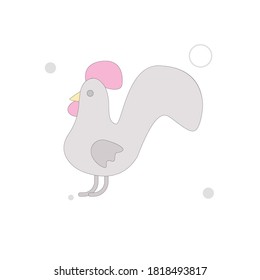 Cock vector flat illustration on white background
