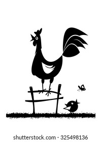 Cock. Vector illustration. 