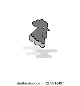 Cock  Web Icon. Flat Line Filled Gray Icon Vector