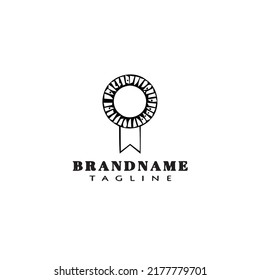 cockade with ribbon logo cartoon icon design template simple modern isolated vector illustration